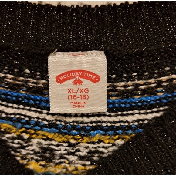 Holiday Time Polar Bear Fair Isle Nordic Sparkle Thread Pullover Sweater Size XL - Picture 3 of 6